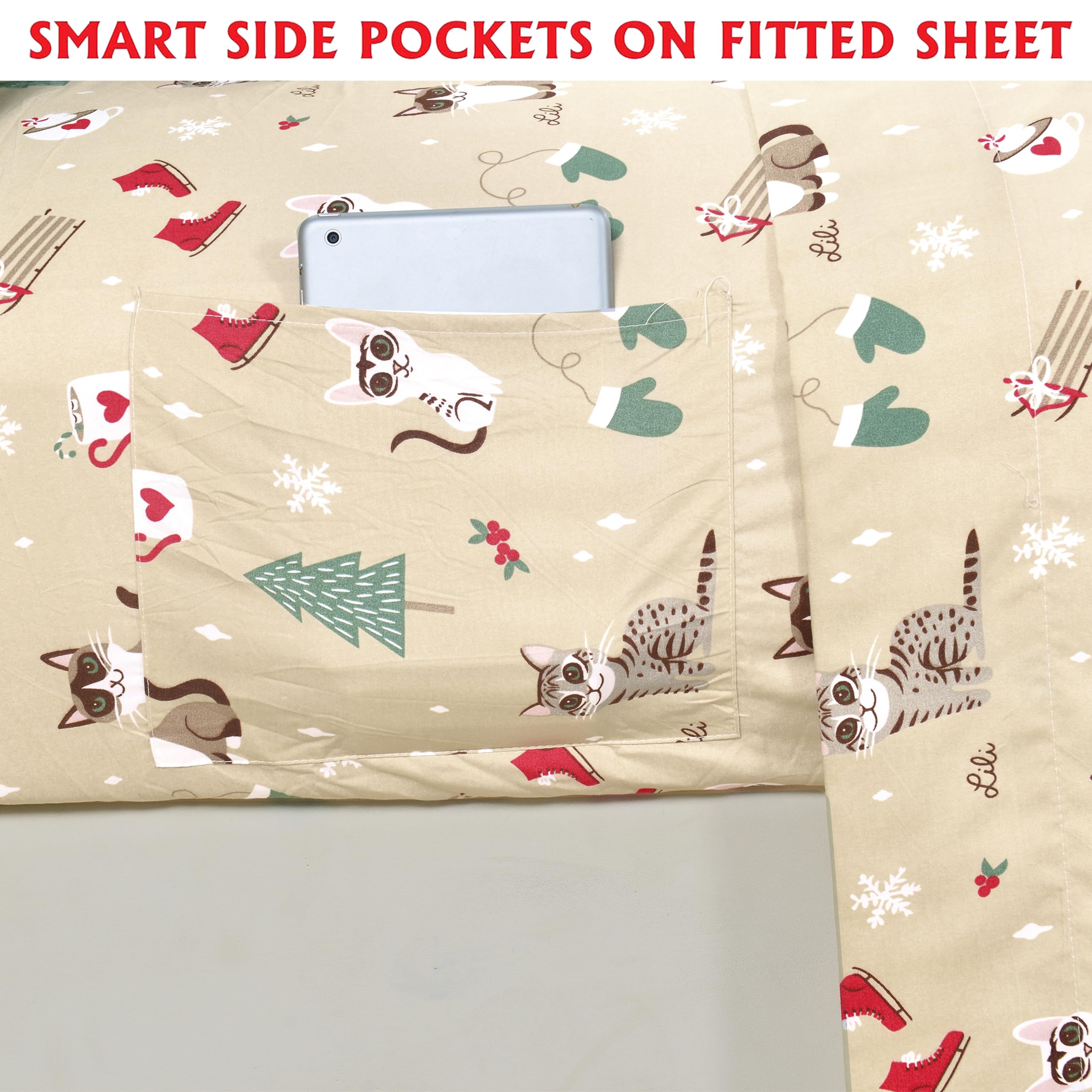 Elegant Comfort Luxury Soft Bed Sheets Holiday Pattern 1500 Premium Hotel Quality Microfiber - Image 3
