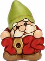 Gnomo Oliver THUN Con Quadrifoglio Portafortuna - Ceramica Alta Qualità, Collezione Inverno Incantato, 6.3x5.7x9.4 Cm - Foto 2