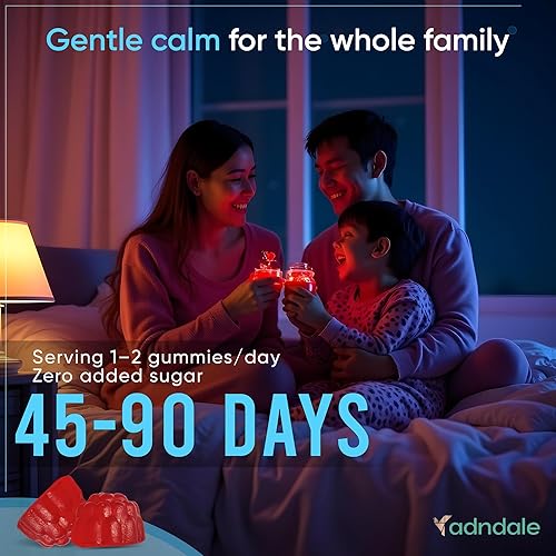 Miniatura 5 de Adndale Gomitas de glicinato de magnesio puro. Complejo de magnesio con L-teanina, pasiflora y manzanilla, 90 unidades masticables sin azúcar