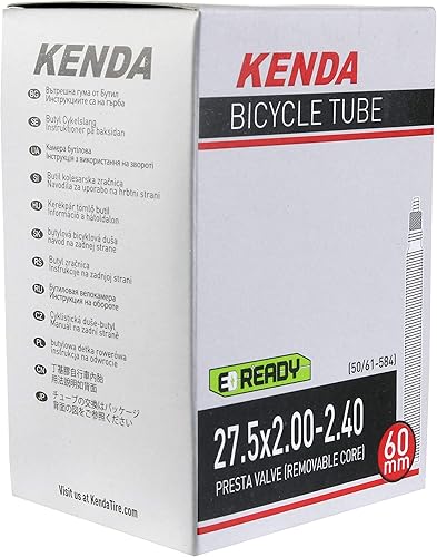 Kenda 12275011 Tubo Presta con núcleo de válvula extraíble, 2.362 in x 27.5 "x 2.00-2.40
