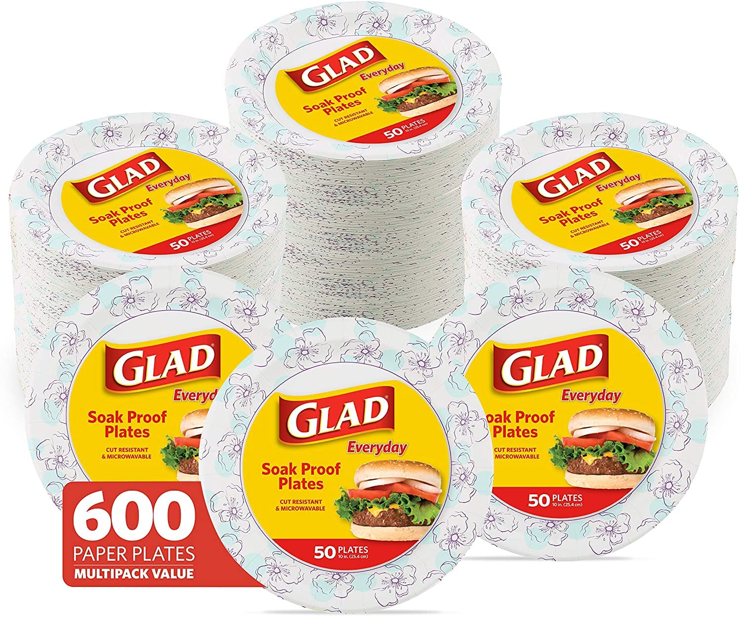 Glad Round Disposable Paper Plates for All Occasions New & Improved