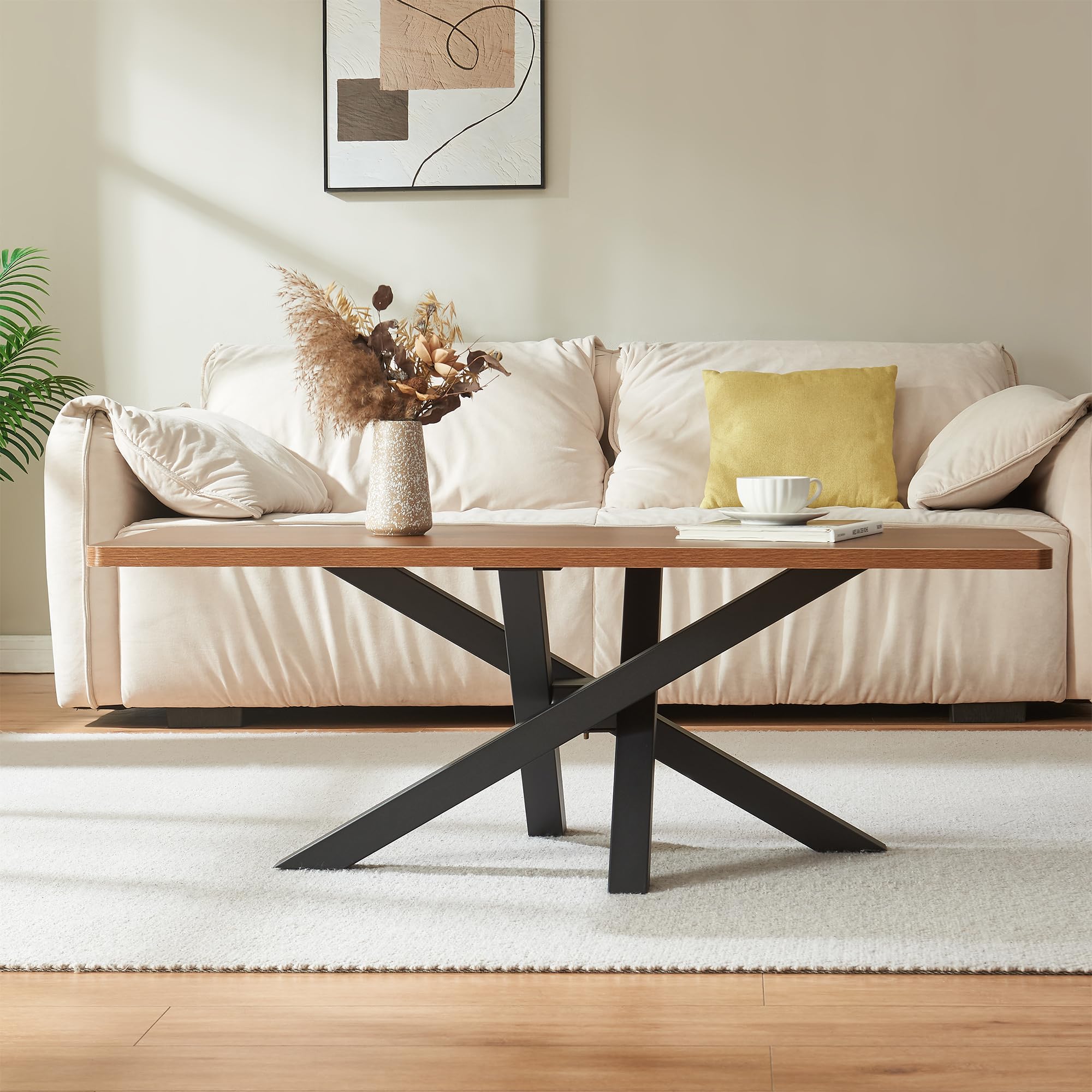 [en.casa] Tischbeine Umala Tischgestell Spider Metall 80 x 49 x 43 cm Metallbeine für Beistelltisch Couchtisch Möbelfüße max. 160 kg Tischfüße Stahl Schwarz