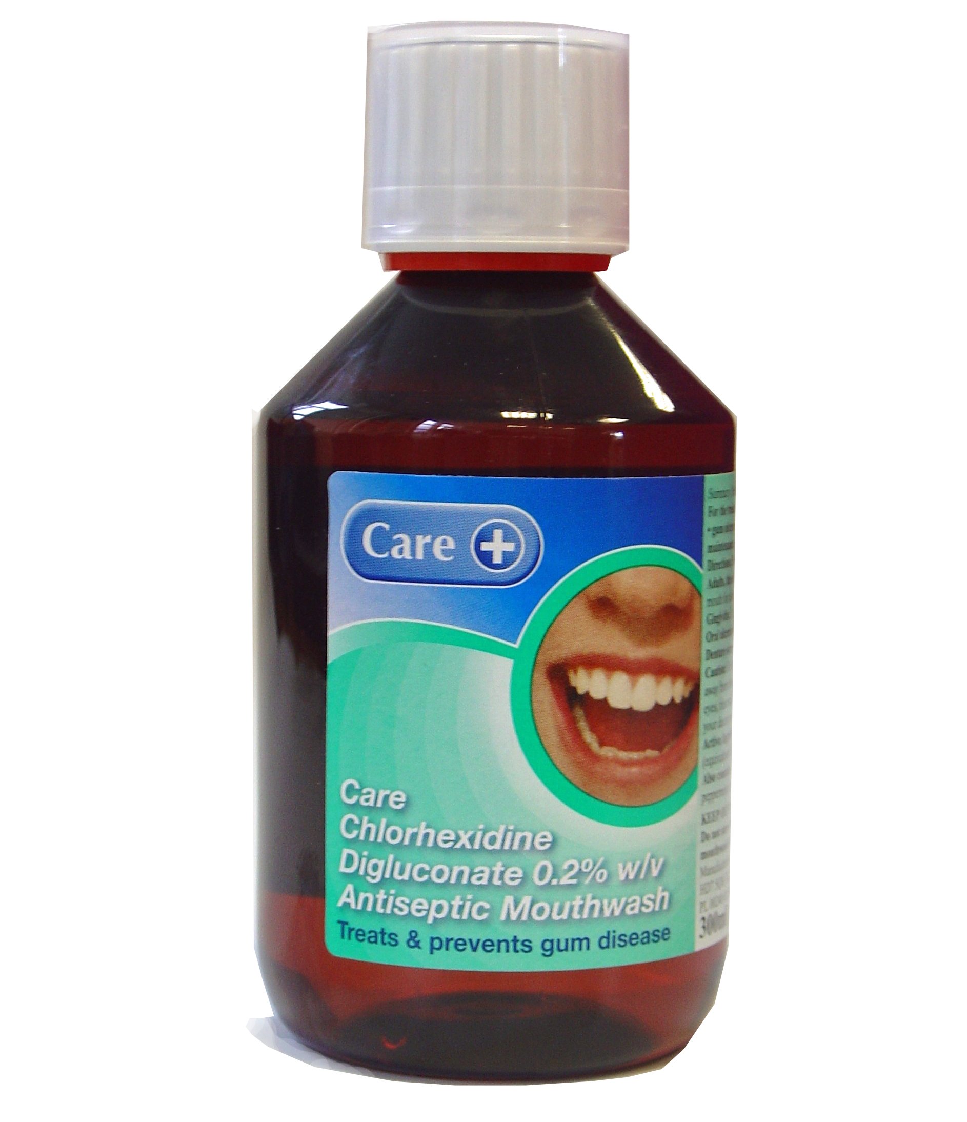 Care + Chlorhexidine Digluconate 0.2% W/V Peppermint Flavour Antiseptic Mouthwash 300ml