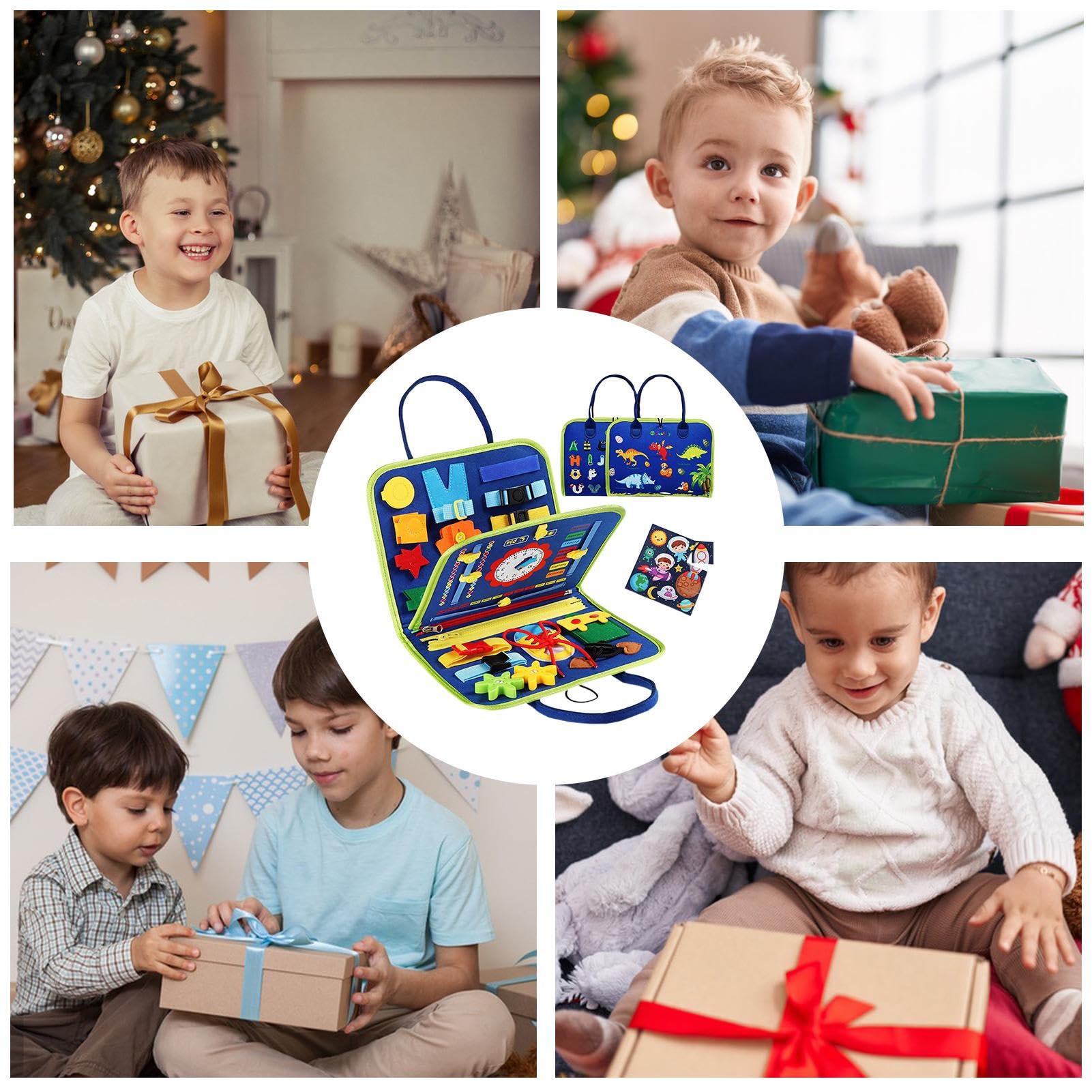 Generico Giocattoli Sensoriali Per Bambini - Lavagna Sensoriale Con Libro Morbido E Occupato, Giochi Di Viaggio Su Strada Attività Motorie, Forniture Per L'asilo Giocattolo Per Lo Sviluppo Delle Abili