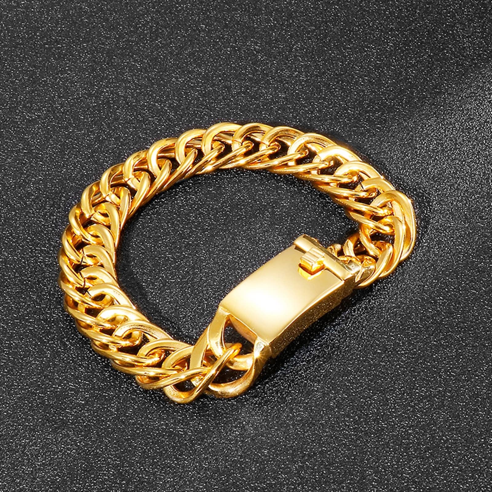 Armbänder, Schmuck Männer Panzerkette Unsichtbare Doppelverriegelungsverschlüsse Stilvolles und Schlichtes Design Armband für Herren