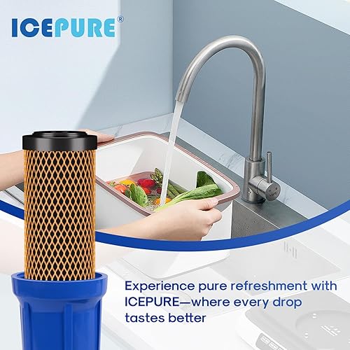 Miniatura 8 de ICEPURE Cartucho de filtro de agua KDF y carbón activado para toda la casa, 5 micrones, 20 x 2.5 pulgadas, repuesto de filtro de extracción de