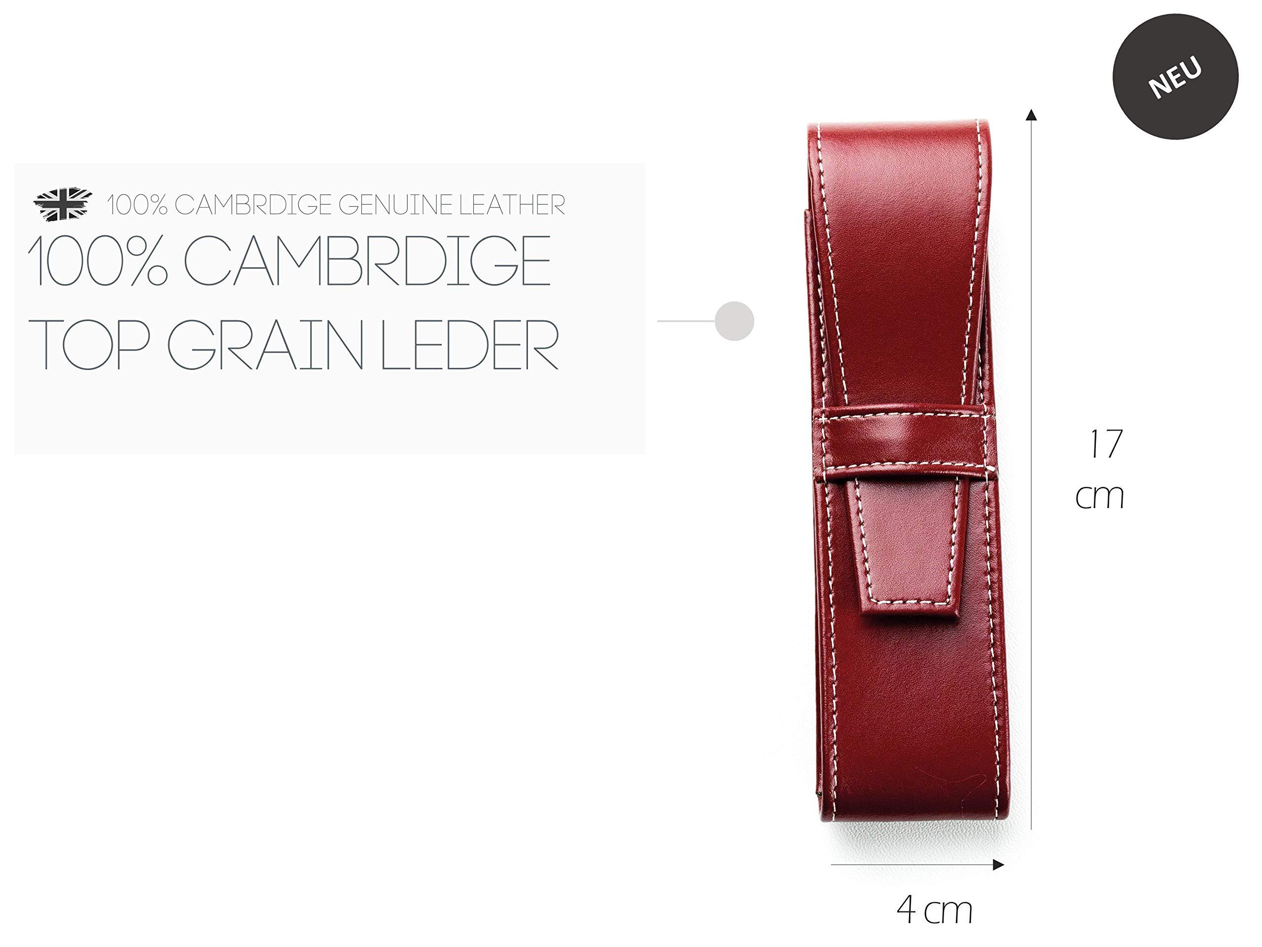 DELMON VARONE Schreibgeräteetui Aus Echtleder | Für 3 Stifte | Personalisierbar Mit Namen