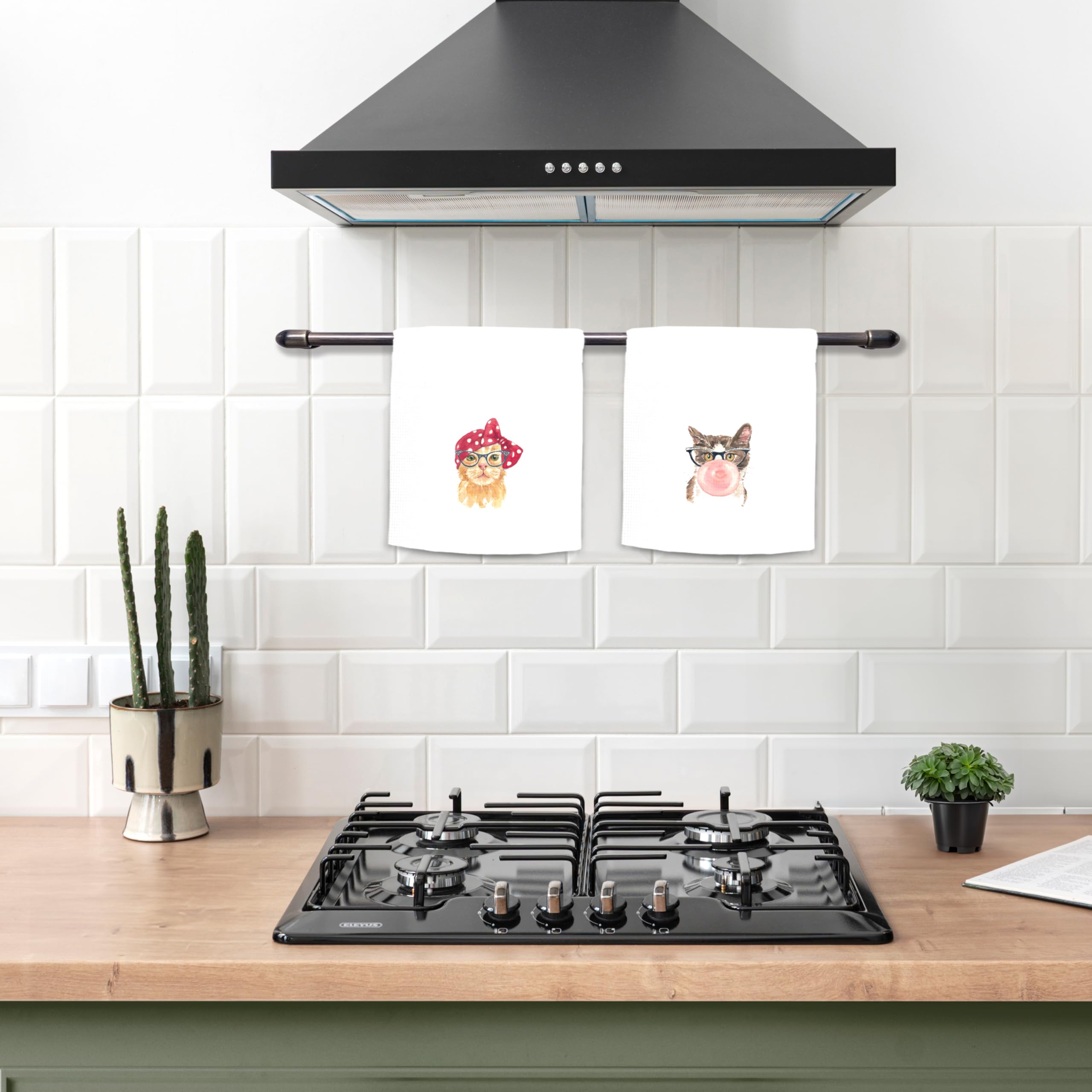 kunlisa Toalla de cocina para gatos, toalla de plato para gatos, regalos de gato para mujeres, regalos de gato, juego decorativo de toallas de cocina, lindas toallas de cocina, regalos divertidos para