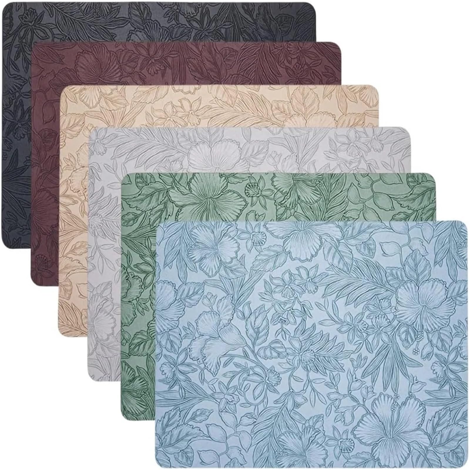 Manteles Individuales Manteles Individuales Antideslizantes for Mesa de Comedor, manteles Impermeables y Lavables, for(Green,4PCS 43x30CM)