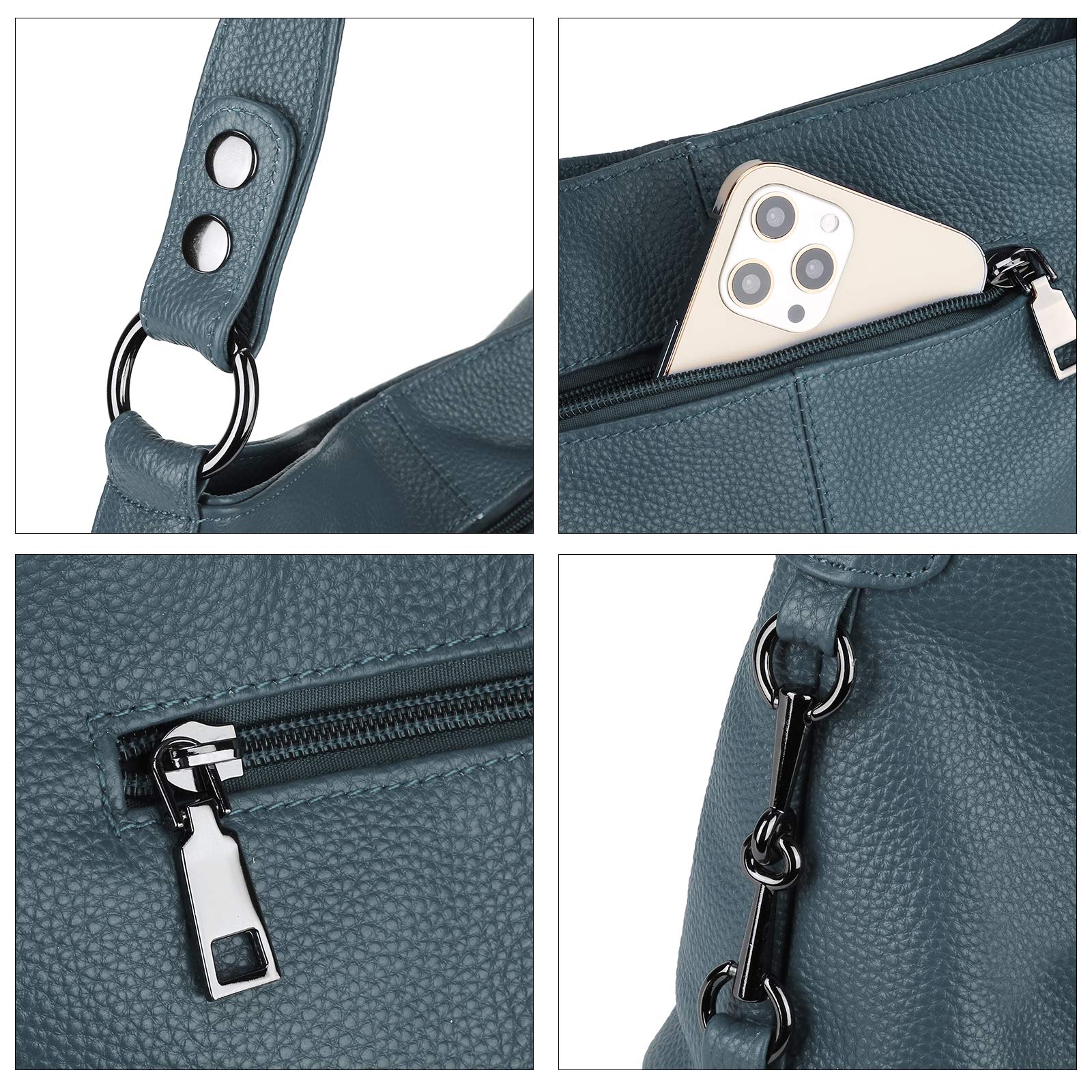 YALUXE Genuine Leather Shoulder Bags Stylish Hobo Handbags Purses Crossbody Bags for Women | Genuine Leather, Stylish: Z1 Blue