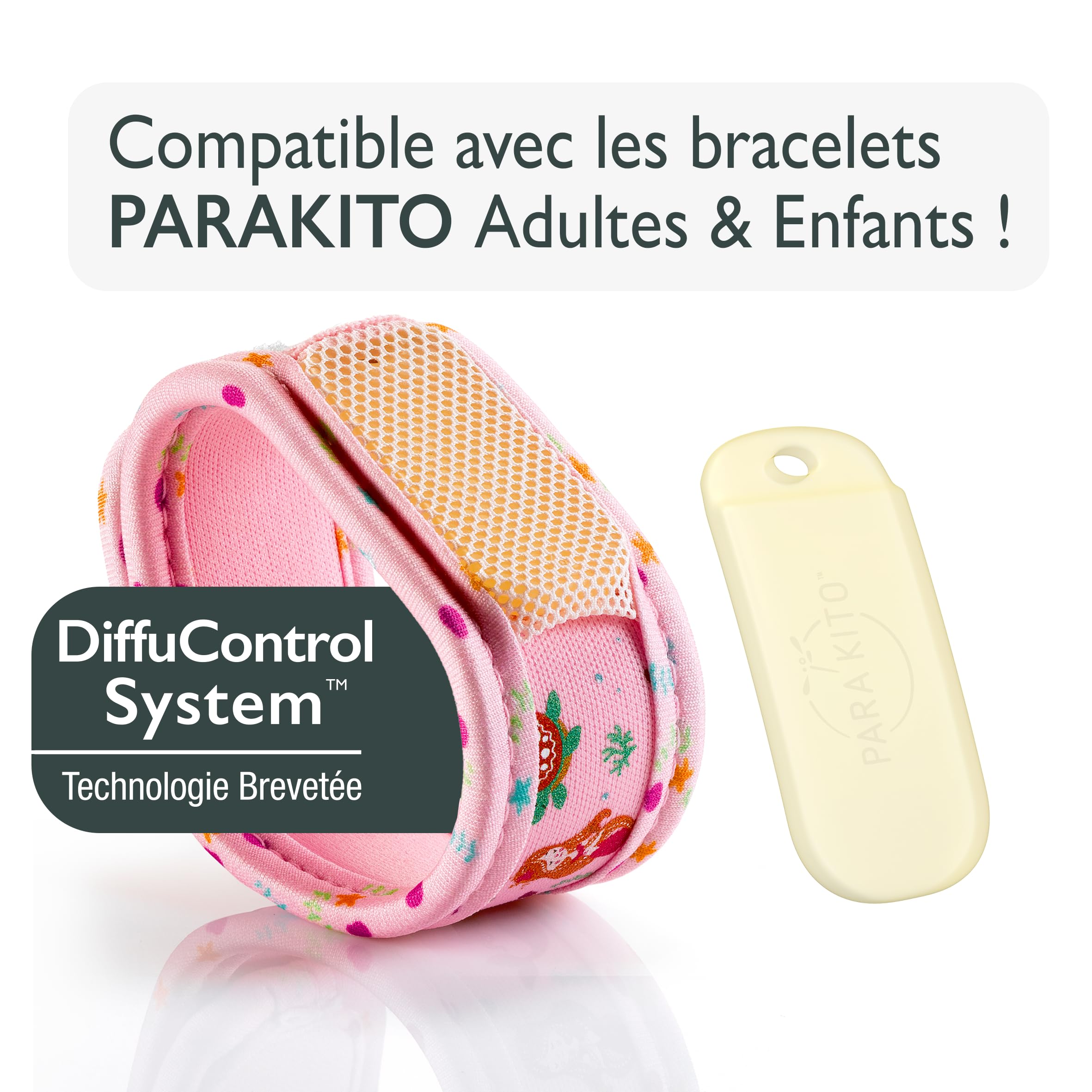 BIOSYNEX - PARAKITO - Recharges pour Bracelets Anti-Moustiques - 6 Plaquettes Recharges (4 + 2 Offertes) - 3 Mois de Protection (6x15 Jours) - Sans DEET