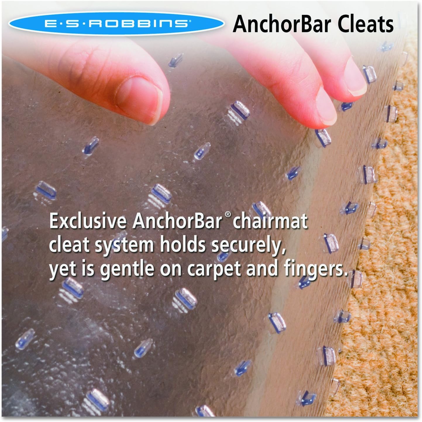 Clear Rectangular Vinyl Chair Mat with AnchorBar Cleats
