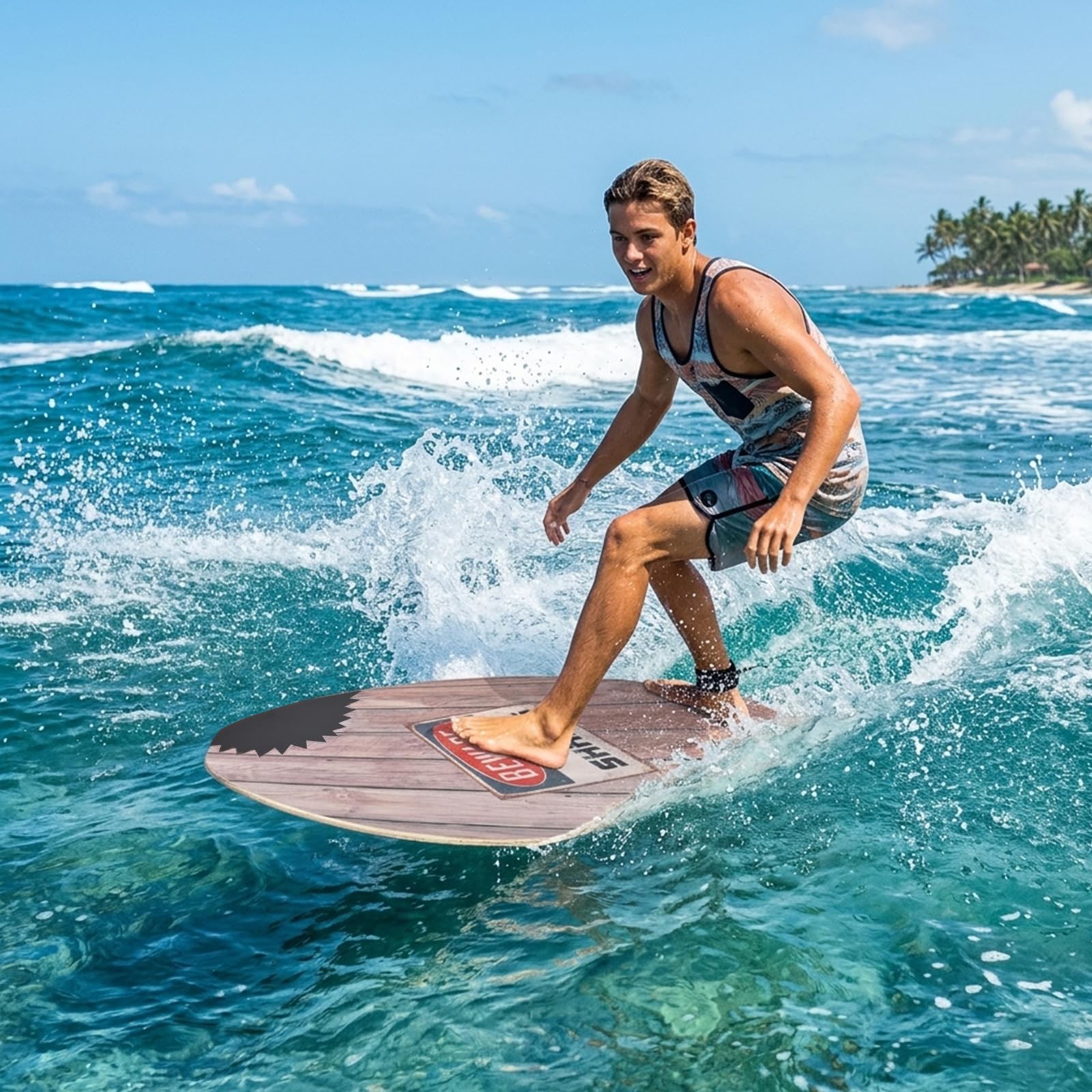seething 35 Inch Skimboard with High Gloss Coat Wood Skim Board for Beginners,Kids, Teenagers, Adults and All Skimming