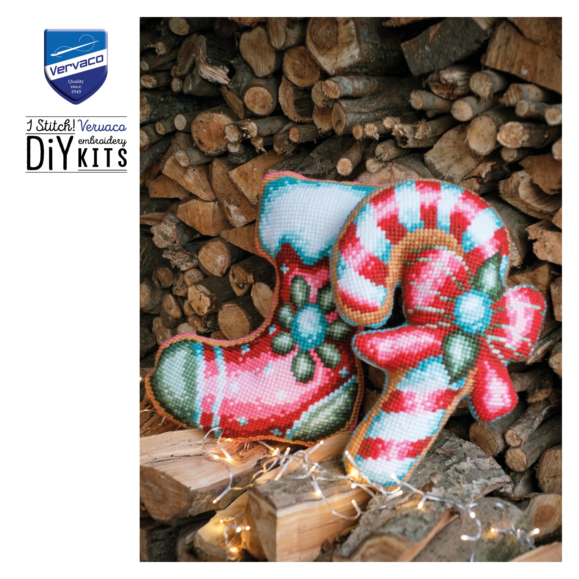 Vervaco Kit Cuscino Punto Croce Con Schienale NATALESet Ricamo Principianti Cuscini Gobelin ca. 36 x 47 cm Accessori Per Lavoretti Creativi DIY Casa Decor Hobby Adulti Cross Stitch