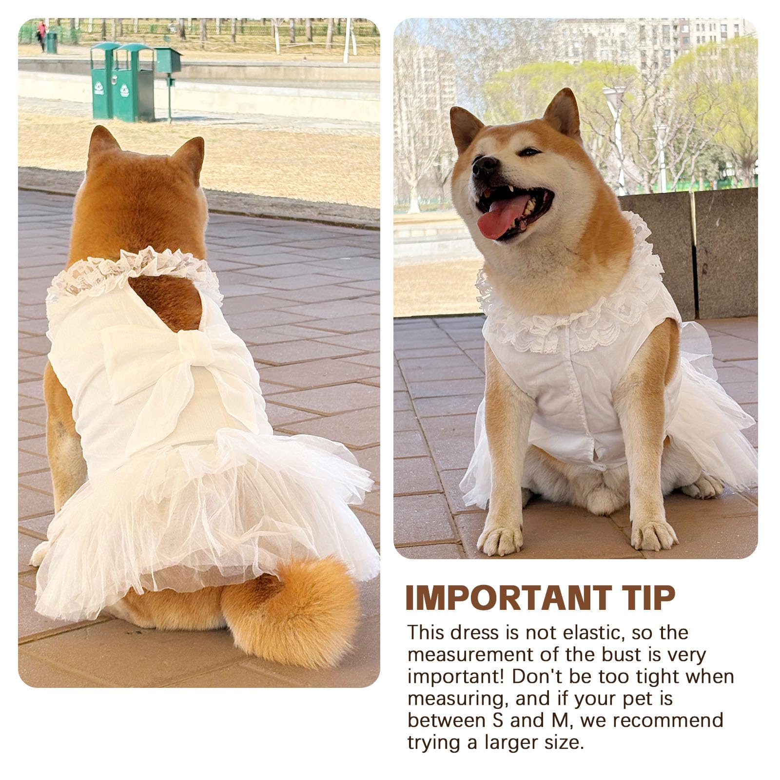 Abito Da Sposa Per Cane E Gatto In Pizzo Bianco Con Fiocco - Lusso E Confort Per Cerimonie E Compleanni - Foto 3