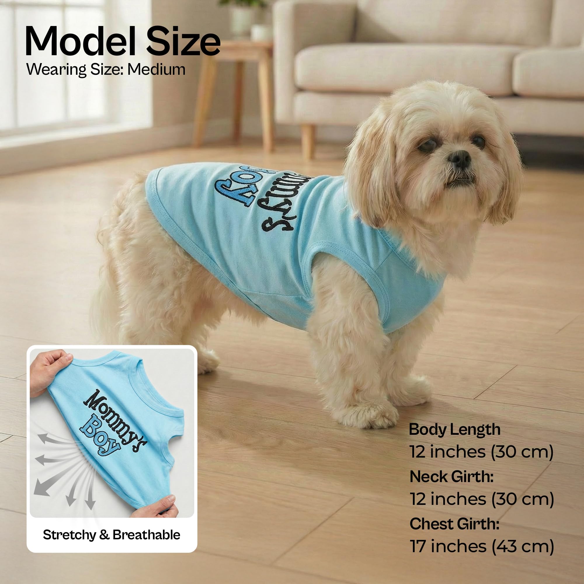 Parisian Pet Lot de 2 Chemises pour Chien - 100% Coton - pour Chiens de Taille Moyenne et garçon - sans Manches - Vêtements Respirants et légers - T-Shirts d'été Extensibles pour Chiens