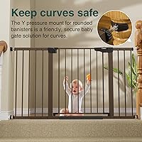 Vista 5 de Cumbor Puerta para bebés de 29.7-54.2" de ancho para escaleras, Ganadora de los Premios Mom's Choice Awards - Puerta para perros con cierre