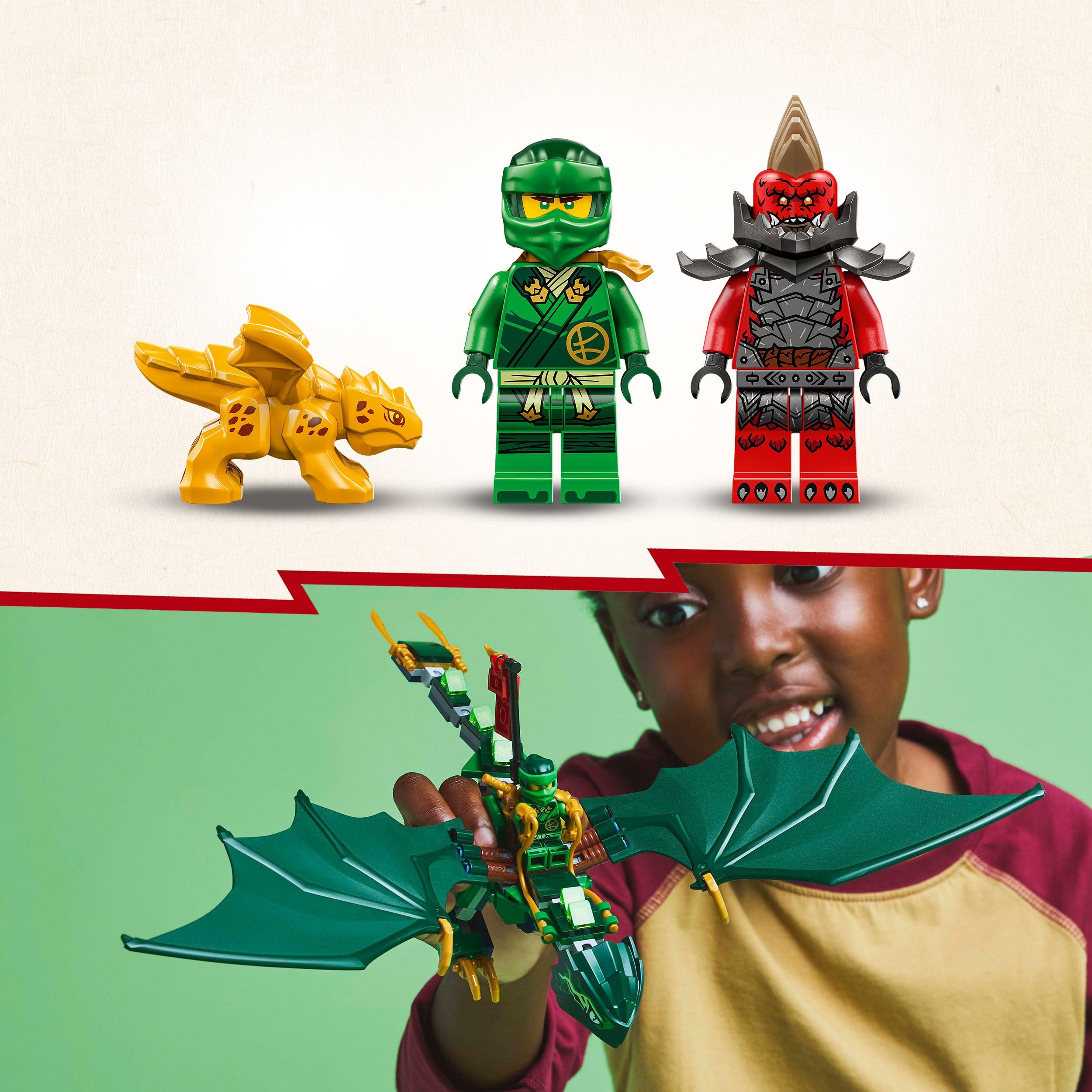 LEGO Ninjago Le Dragon Vert de la forêt de Lloyd - Jouet de Construction avec 2 minifigurines et Un Dragon articulé - Stimule Le Jeu créatif - Idée de Cadeau pour garçon dès 6 Ans 71829