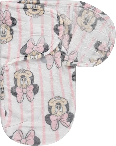 Miniatura 6 de Disney Minnie Mouse - Saco para envolver al bebé de una sola capa, manta de envolver para recién nacido, manta suave y cómoda, manta para dormir o