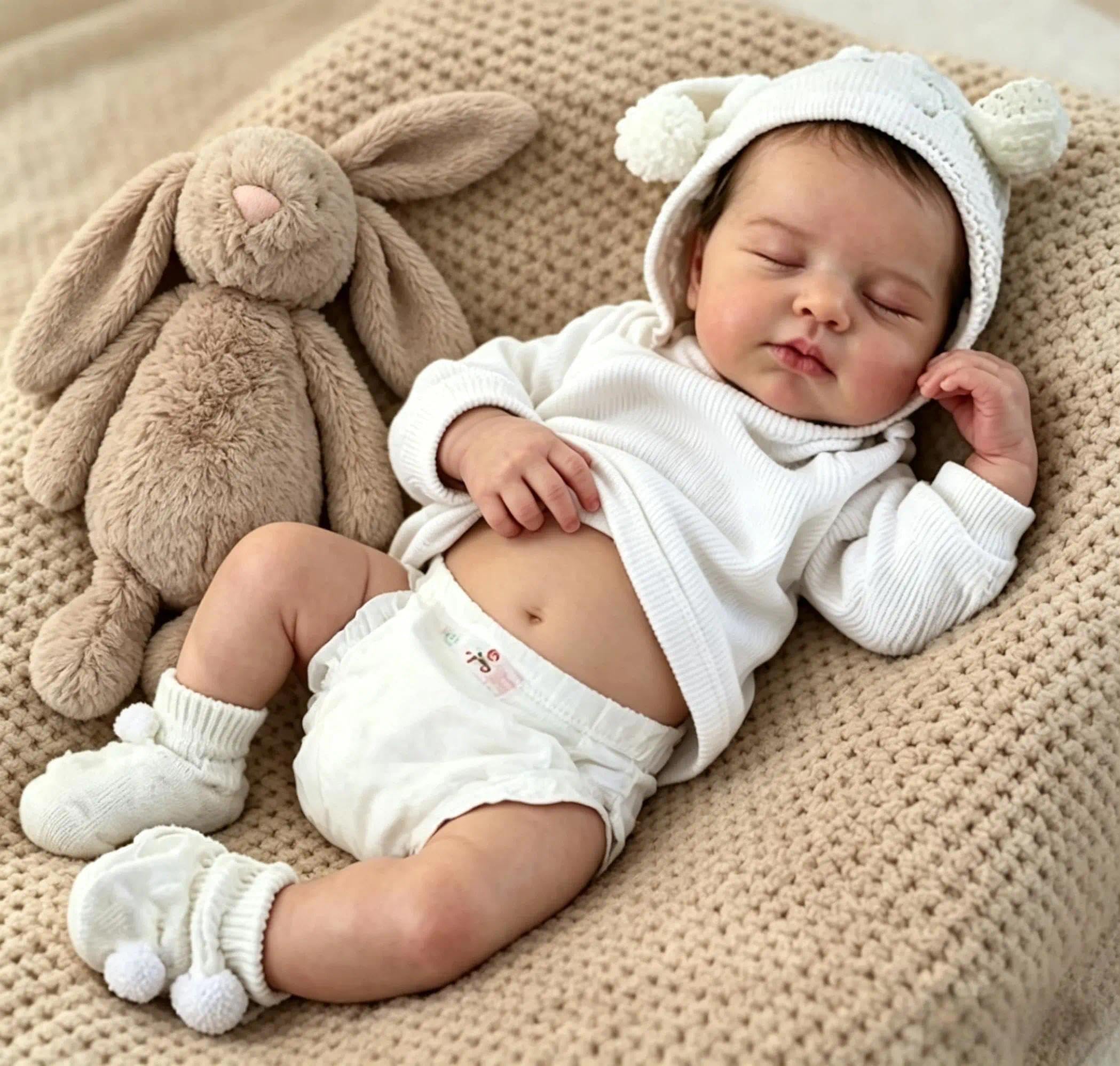 Zero Pam Bebe Reborn Vinilo Cuerpo Completo, 50CM Muñecas Bebe Reborn Niña, Bebé Reborn Niña, Recién Bebe Que Parece Real, Muñecas para Niñas con Accesorios