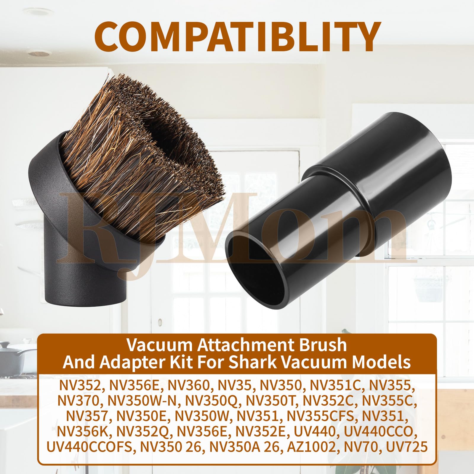 Soft Horse Hair Vacuum Brush Attachment For Shark Vacuum - Round Brush With Adapter - To Convert The 1 1/4