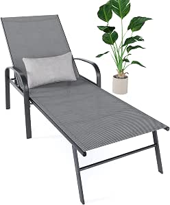 Amazon.com: Outdoor Chaise Lounge Chair Adjustable Pool Lounge Chairs