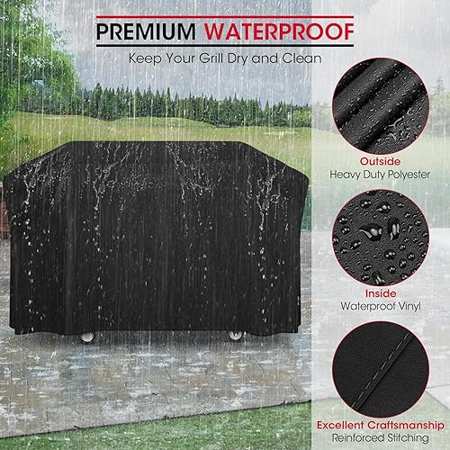 Miniatura 3 de Unicook 5482 Cubierta de parrilla para Blackstone de 36 pulgadas con capucha, cubierta de parrilla de gas resistente al agua, cubierta de parrilla