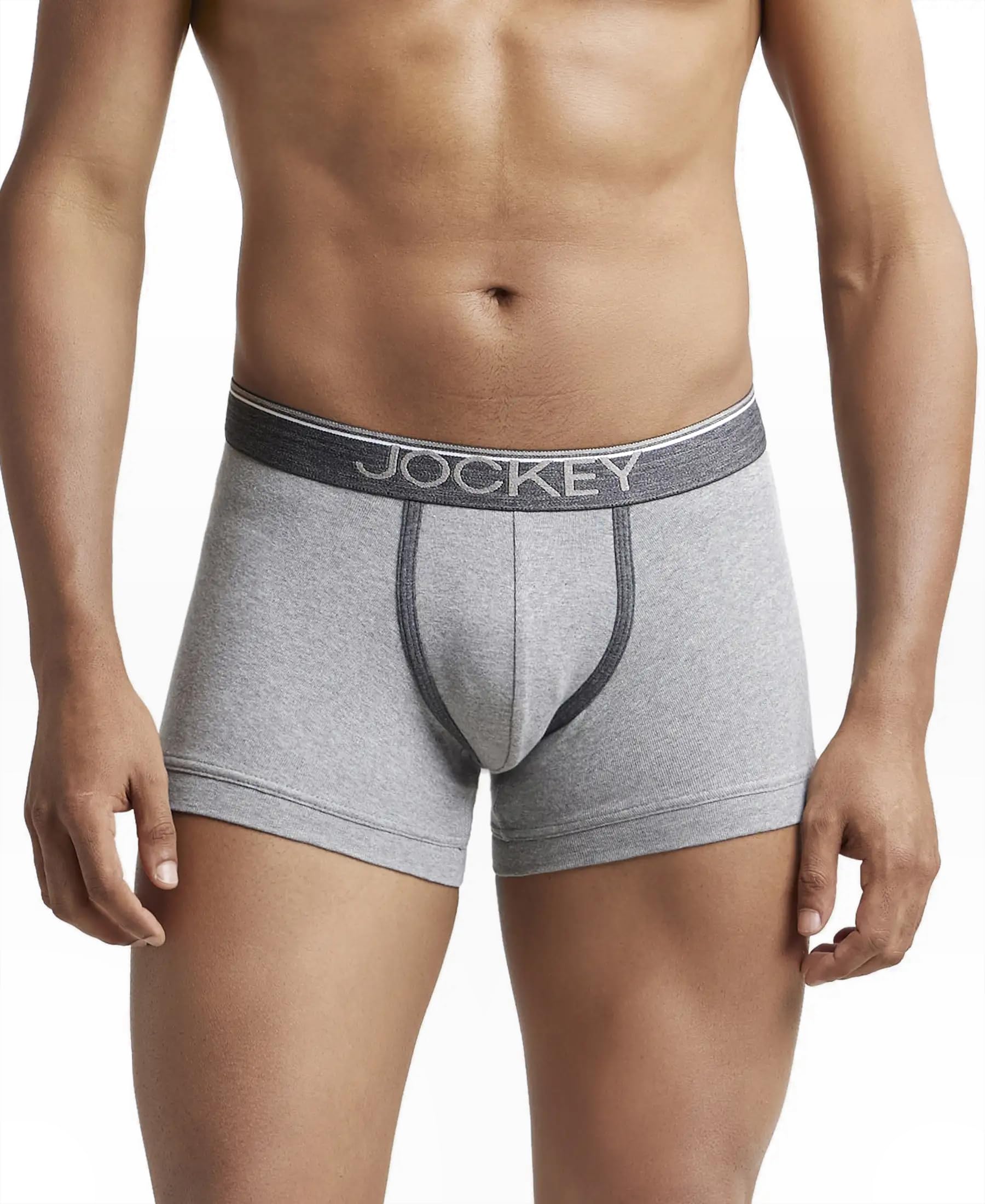 Jockey 8015 Men's Super Combed Cotton Rib Solid Trunk with Ultrasoft Waistband