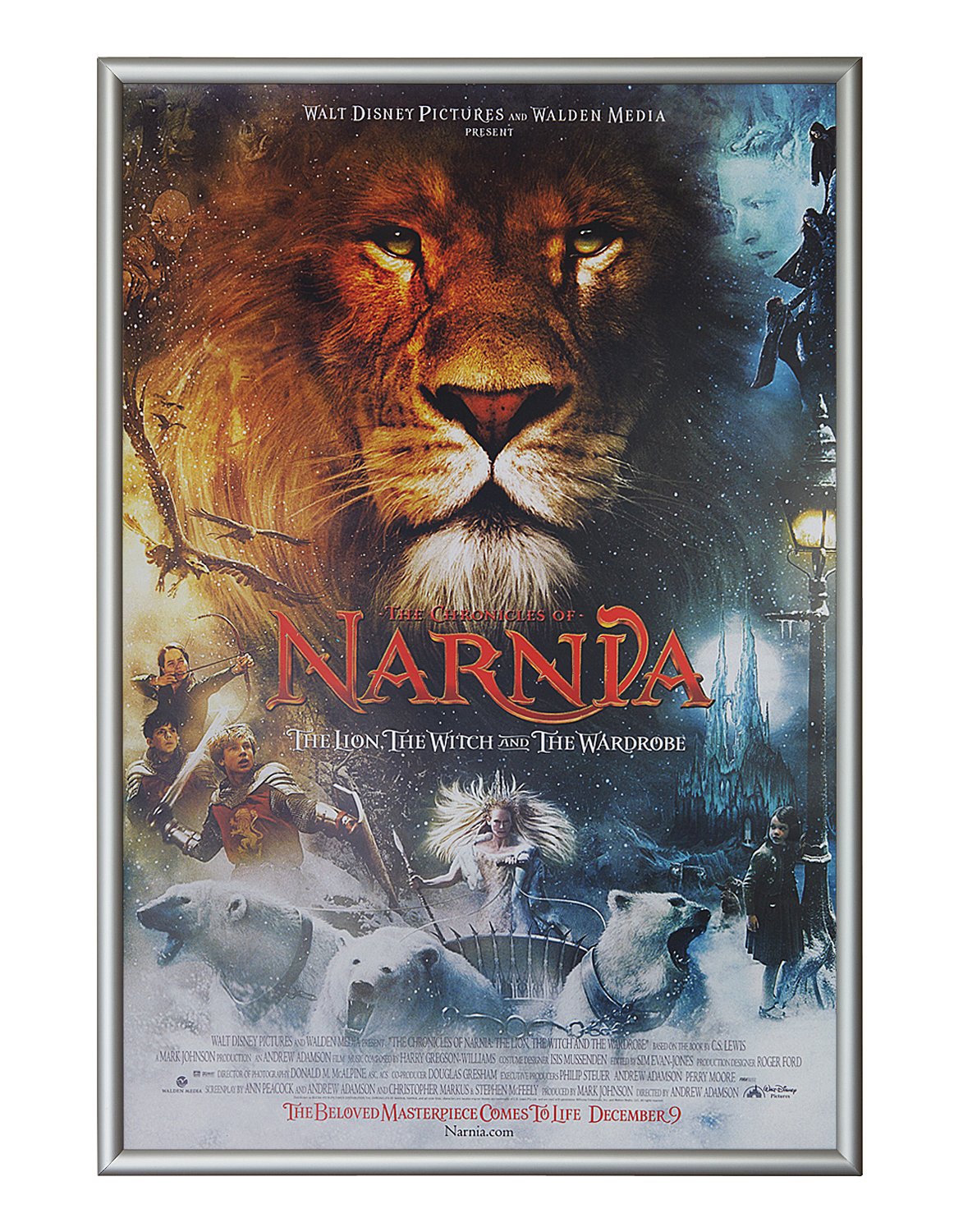 Movie Poster Snap Frame, 27 x 40 inch, Narrow 1 inch (25mm) Wide Aluminum Front Loading snap Frame, Clear Lens Included, Silver