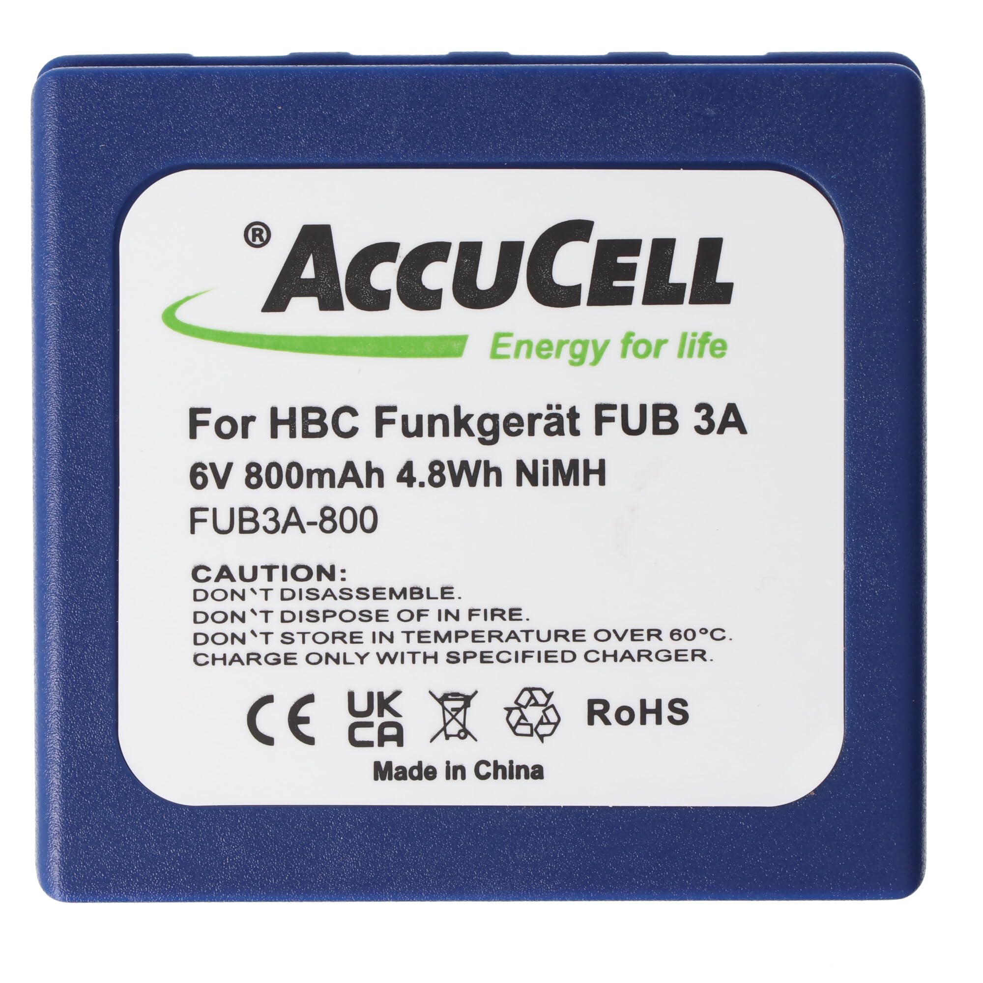 Batteria 800 mAh compatibile con radio HBC FUB 3A batteria BA203060, BA222060, 6 Volt 730 mAh