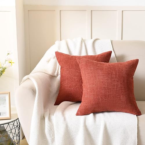 Miniatura 2 de Yastouay Paquete de 2 fundas de almohada de 22 x 22 pulgadas, almohadas decorativas de granja, fundas de almohada cuadradas de felpilla para sofá,