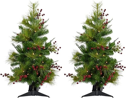 Miniatura 29 de Fraser Hill Farm Árbol de porche de 3 pies con luces LED multicolor Luces LED multicolor,Luces LED de color blanco cálido