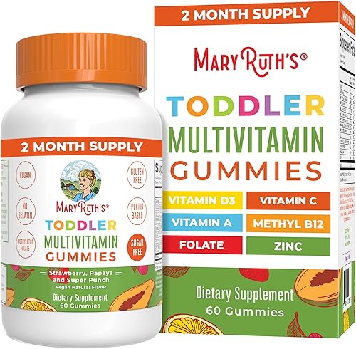 MaryRuth's - Gomitas multivitamínicas para niños pequeños, sin azúcar, suministro de 2 meses, multivitamínico diario para niños y niños pequeños a