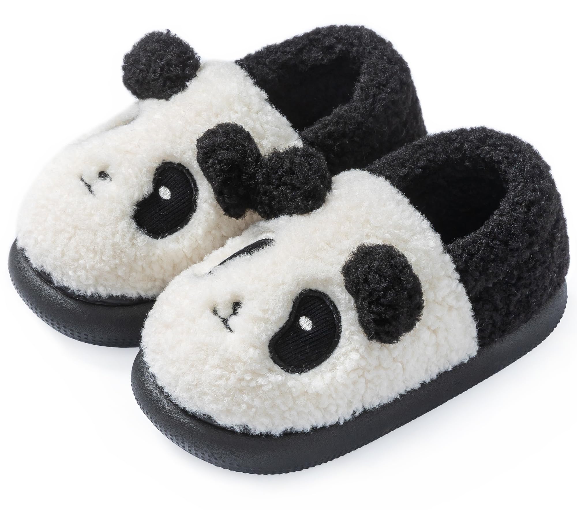 Vunavueya Winter Plüsch Hausschuhe für Unisex Kinder und Damen Herren | Plüsch Pantoffeln, Warme gefüttert, Baumwolle, Geschlossene Pantoletten, Leicht, Sole Rutschfeste, Kuschelige, gr. 20-44 EU