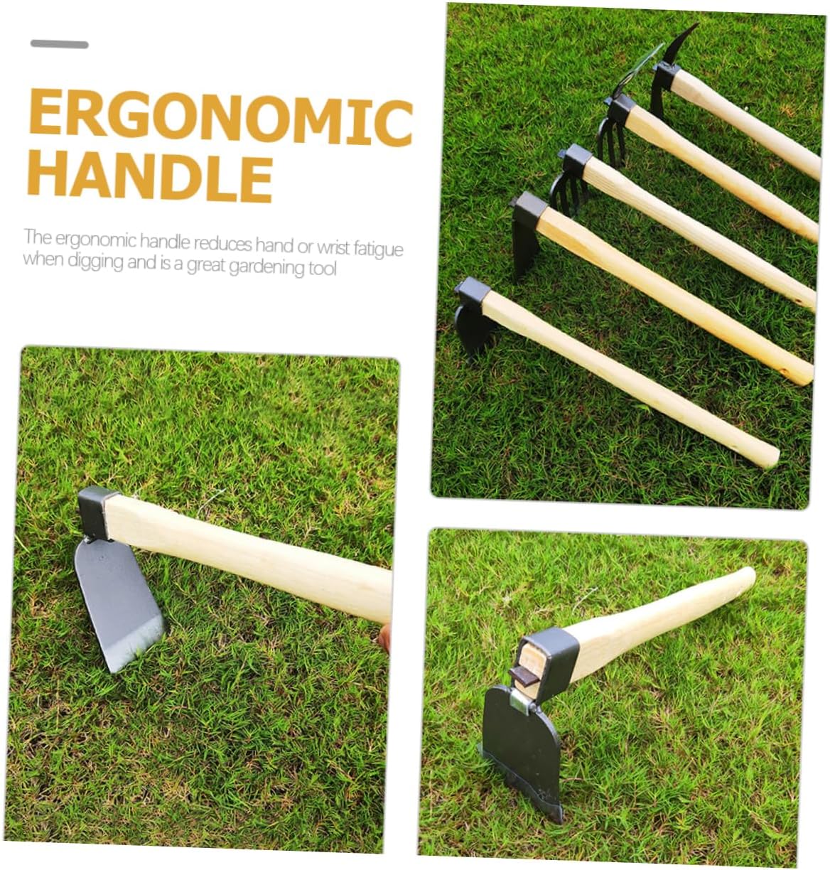 POPETPOP 2pcs Garden Hoe Full Steel Handheld Weeding Tool for Loosening Soil Digging Planting and Gardening Ergonomic Design Non- Handle for Comfort and Control