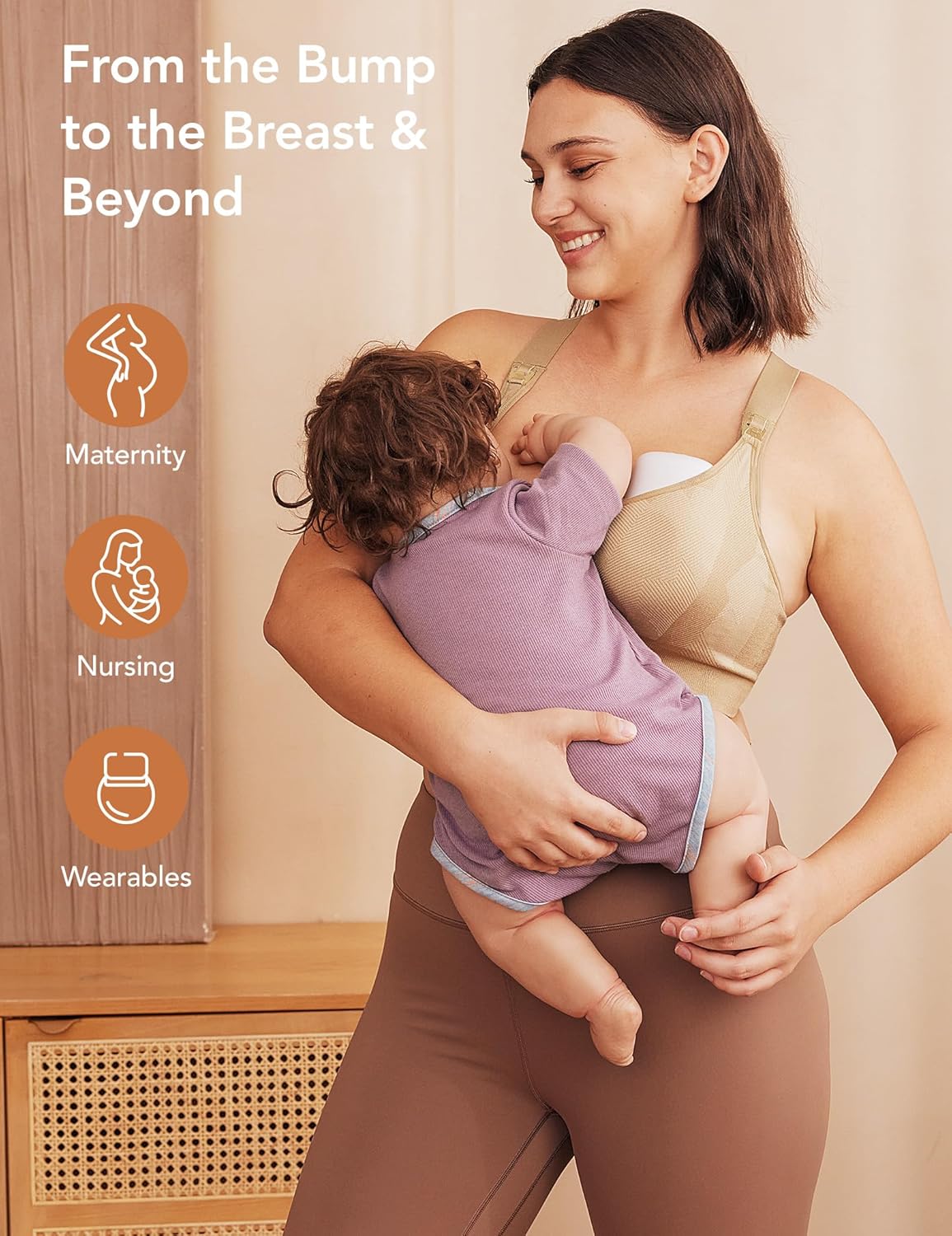 HOFISH Womens Seamless Maternity Sleep Bras Breastfeeding Everyday Bra 3 Pack - Image 4