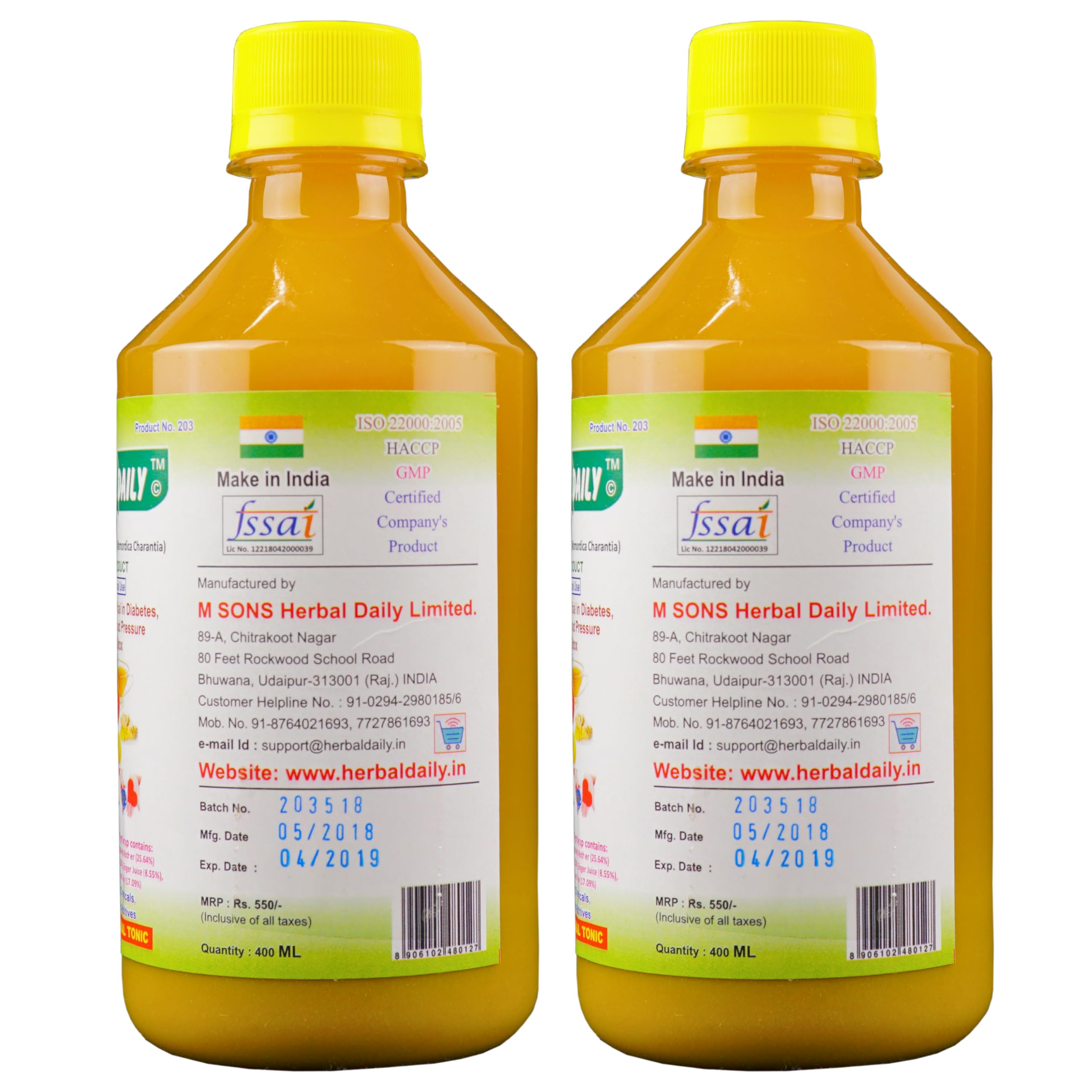 Karela Power Pack Syrup Liver Support Supplement with Bitter gourd Extract (400ml x 2) — Amazon image 3