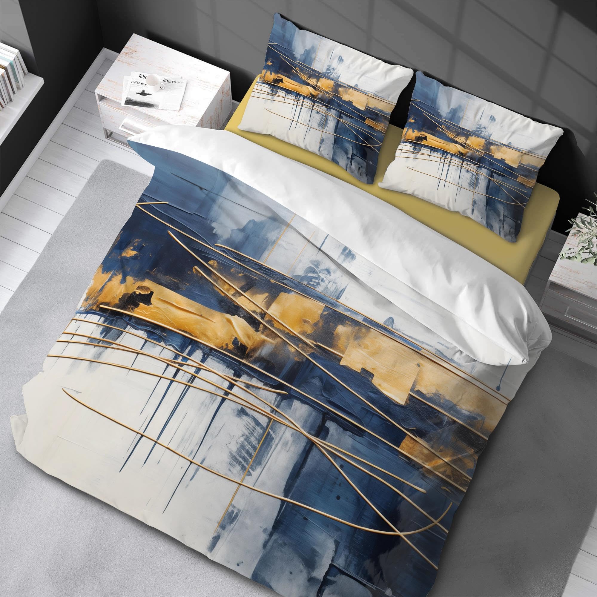 Housse de couette pour ambiance cocooning chambre nordique parure géométrique douce