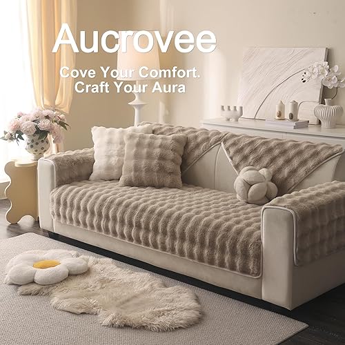 Miniatura 3 de Funda de felpa suave para sofá modular de 3 cojines, funda gruesa y cálida para sofá modular de 3 cojines, funda protectora antideslizante para