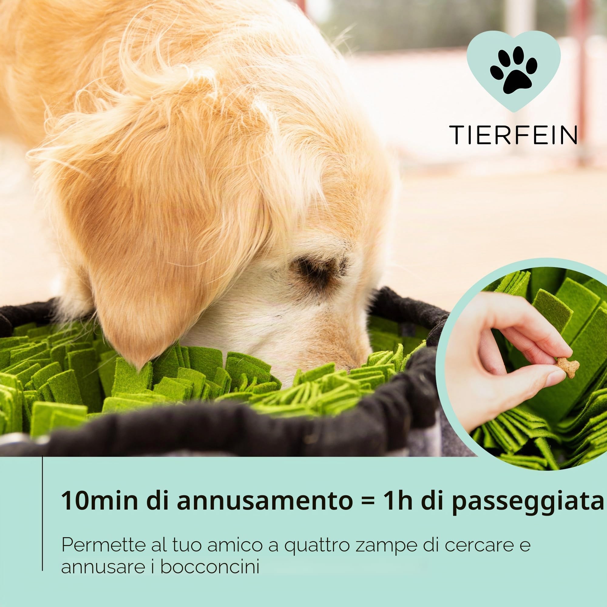 Tierfein Sniffing Rug Dog - Giocattolo intelligente per cani di piccola e grande taglia, lavabile e regolabile, giocattolo per cuccioli e addestramento intelligente per cani