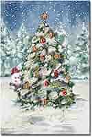 油彩画　Xmas tree 油彩画 Xmas tree