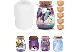 Larcenciel Jar Resin Molds Silicone, Perfect for DIY Storage Bottle, Jewelry, Candy...
