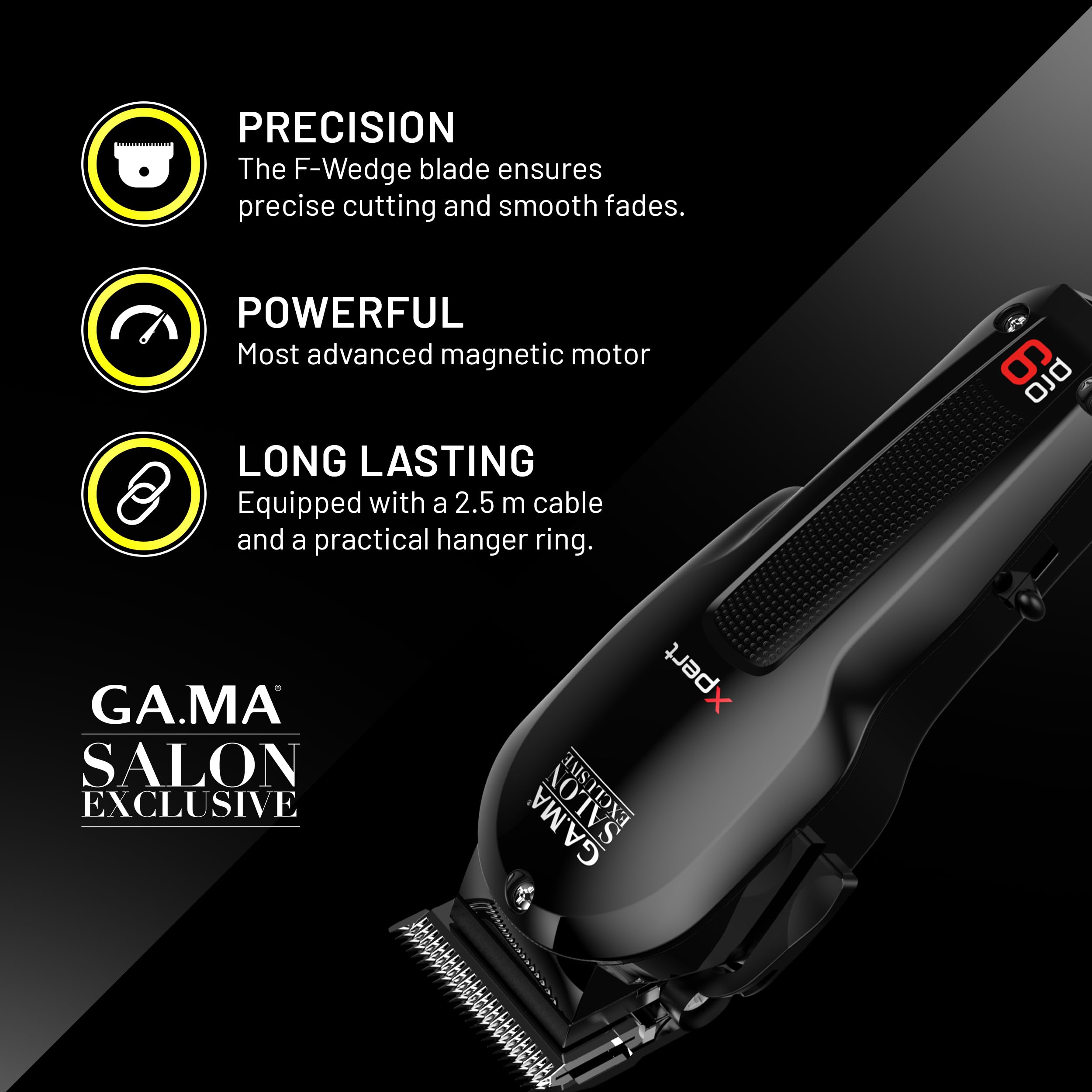 Amazon.co.jp: GA.MA 磁気クリッパー Pro 9 Xpert、高性能モーター
