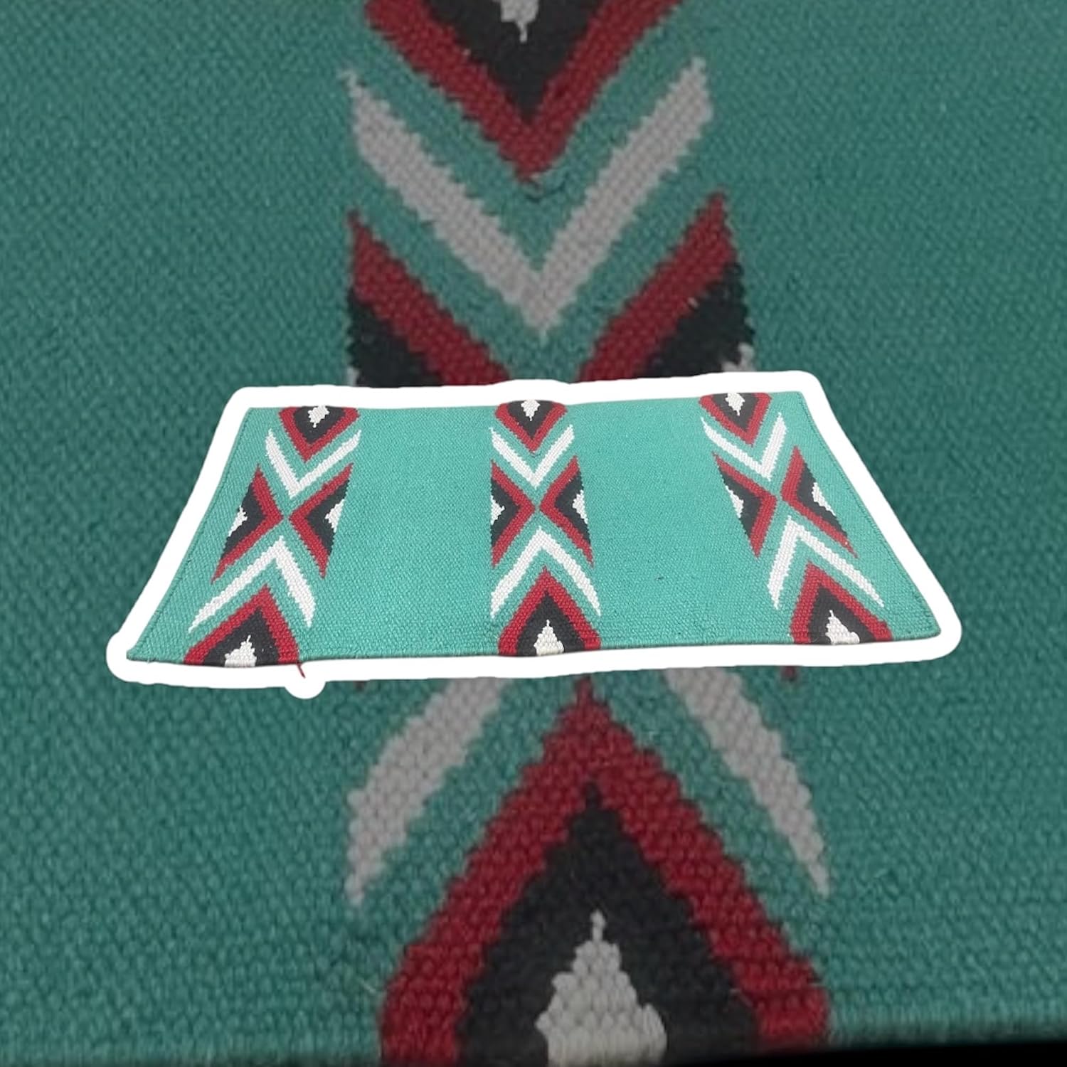 Majestic Ally Western Saddle Blanket, Canyon Diamond Design, New Zealand Wool, Handwoven Horse Tack, 36x34 Inches