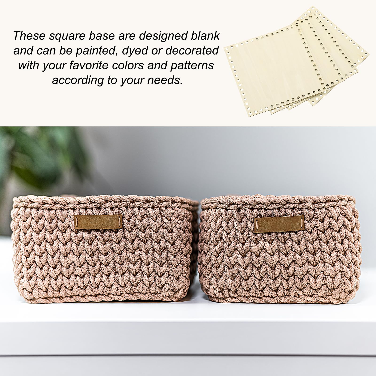 PATIKIL 8 x 8 Inch Crochet Basket Base - Image 4