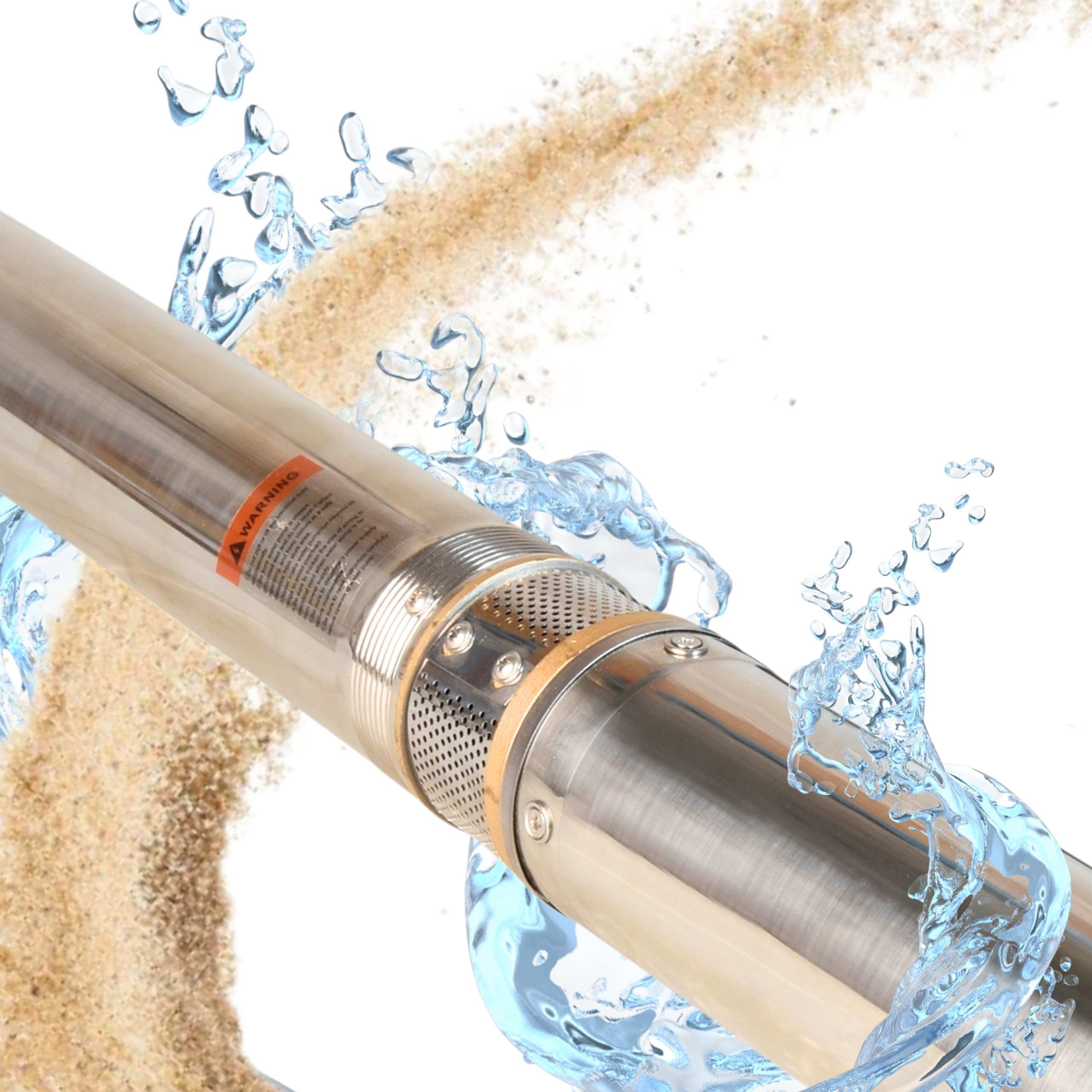 Pompe Immergée pour Puits 3.5" 4/15 (1100W 7200 l/h hauteur max 81m) - Compatible avec le Sable - Pompe à Eau Profond en Acier Inox - Pompe de Puits Submersible Usage Domestique Agricole Industriel