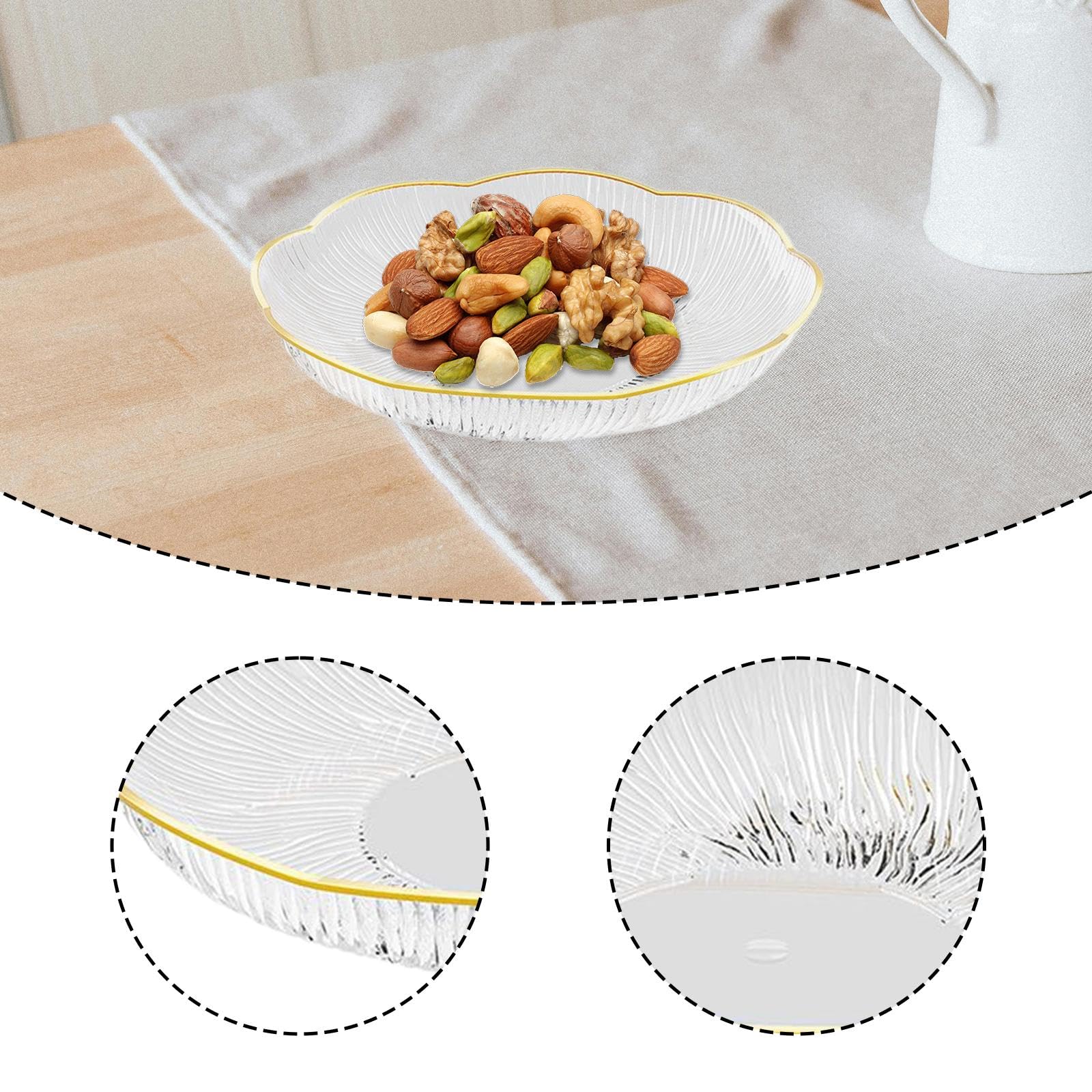 Fruit Plate Dessert Plate Kitchen Utensils Decorative Round Fruit Bowl Serving Platter for Wedding Countertop Birthday Event, S White