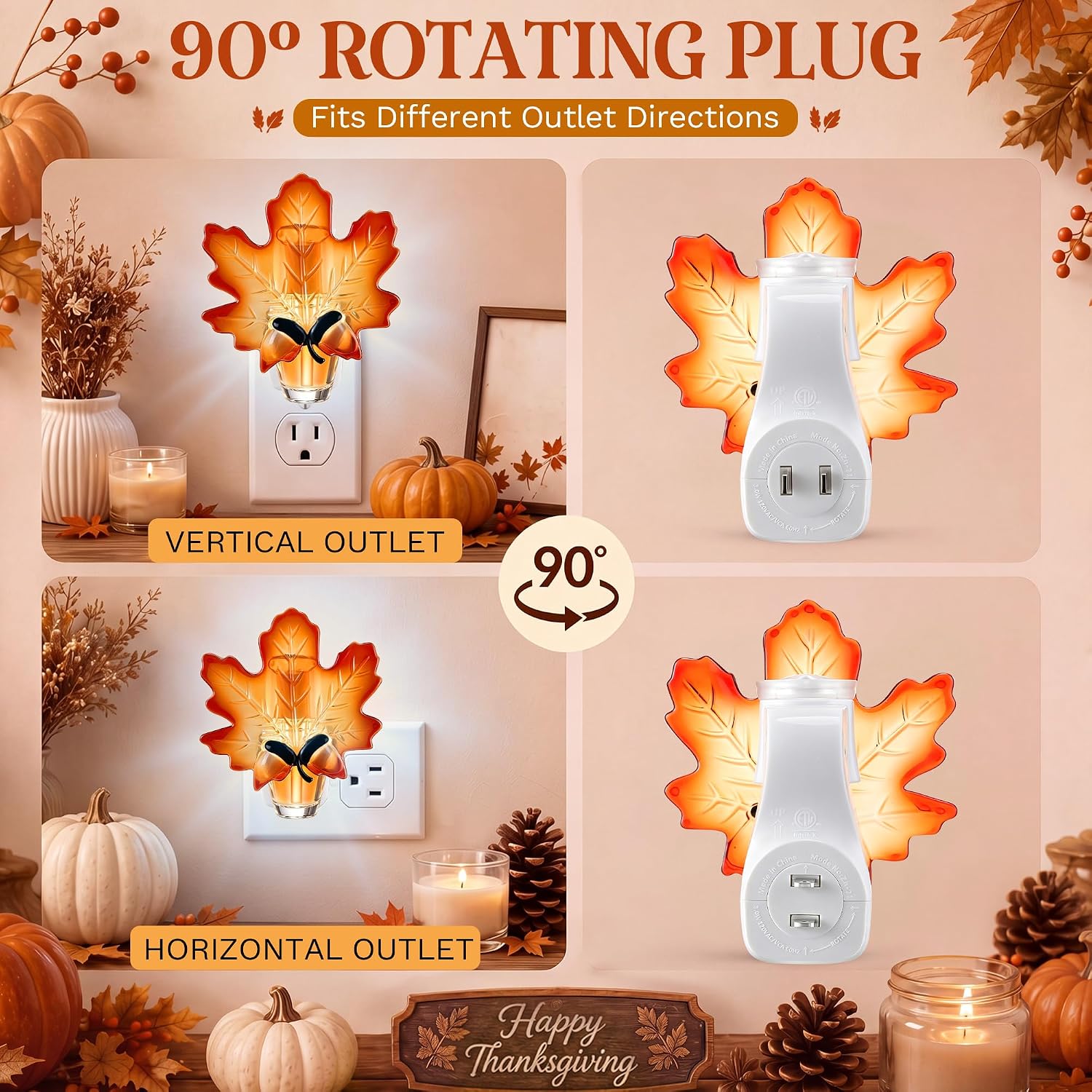 Wall Fragrance Plug Compatible with Bath & Body Works Refills, Maple Leaf