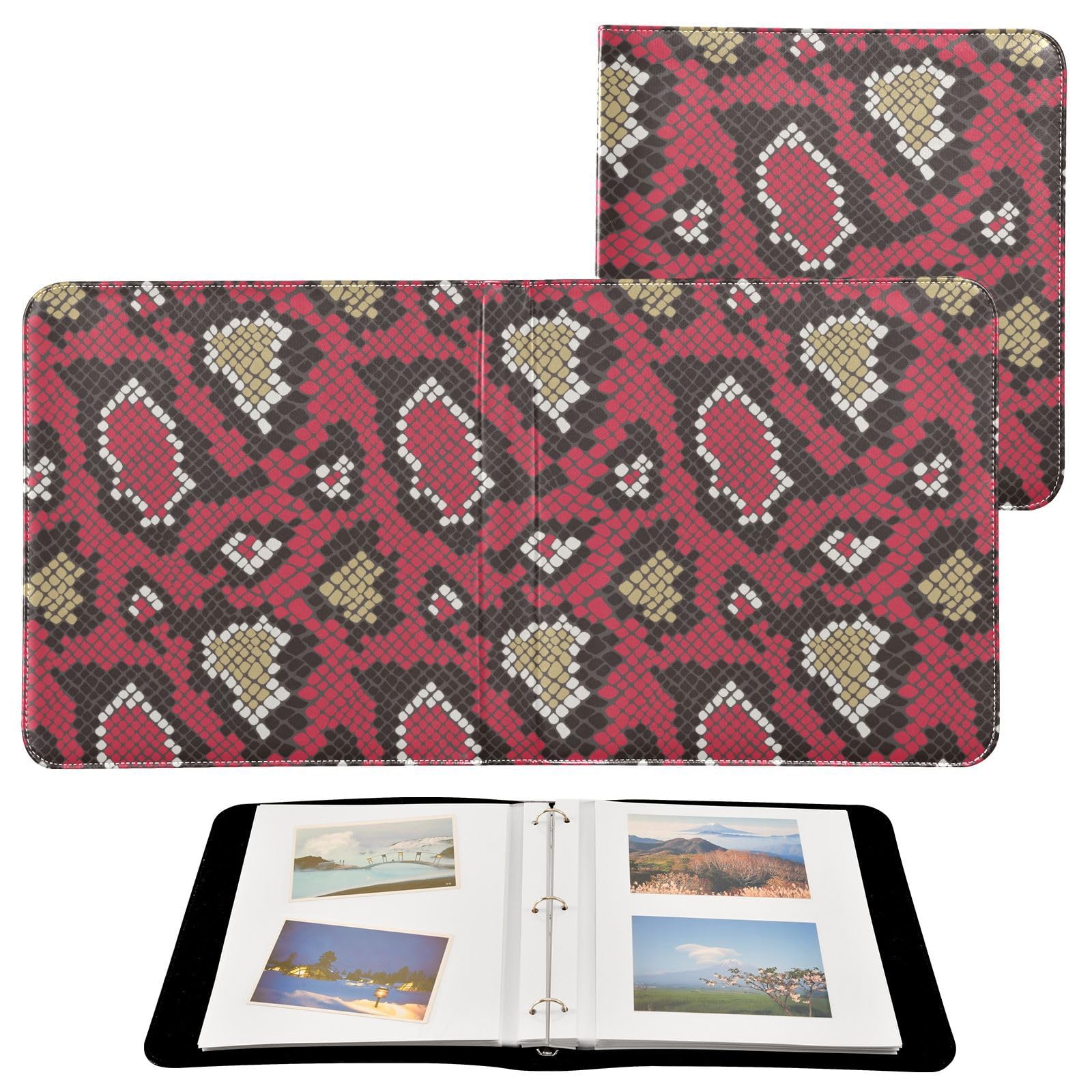 Fotoalben, buntes Schlangenhaut-Fotobuch, Fotoalbum, selbstklebende Seiten, Bilderalben, 10 x 15 cm, 15 x 20 cm