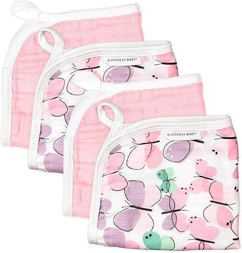 Miniatura 12 de HonestBaby Unisex Baby Toalla de algodón orgánico en paquete múltiple Accesorio de invierno, 5 unidades Gris tostado, Talla única Paquete de 5